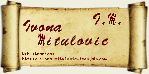 Ivona Mitulović vizit kartica